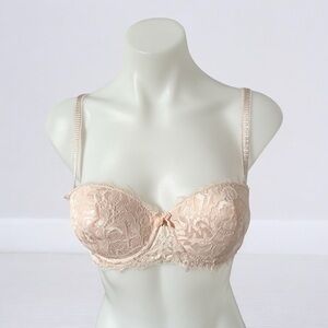 Marilyn Monroe Cream Lace Strapless Bra Contour Sz 36B